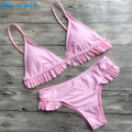 Ruffled Pink Bikini Set – Flirty Two-Piece Swimsuit